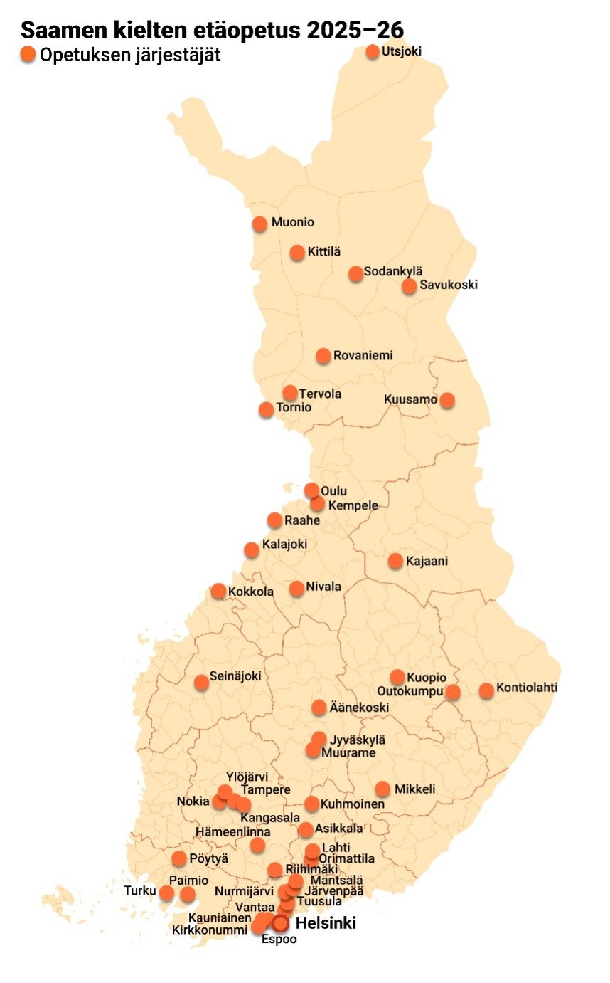 Saamen kielten etäopetus 2025-26