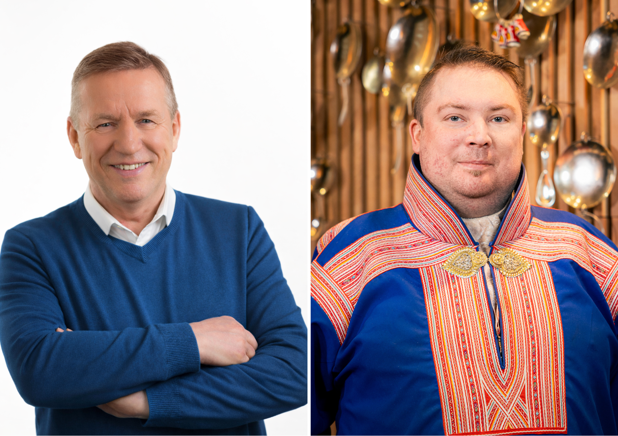 Enontekiön kunnanjohtaja Eero Ylitalo ja Saamelaiskäräjien puheenjohtajan sijainen Tuomas Aslak Juuso.